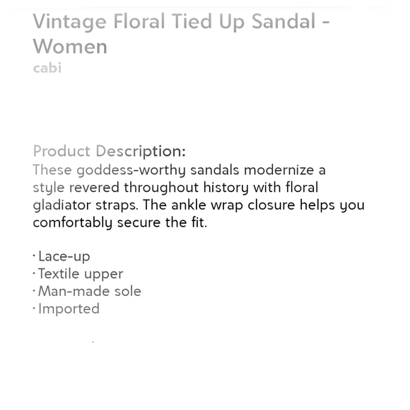 👣CABI 😎Vintage Floral Stripped Tied Up Sandals - Picture 4 of 13